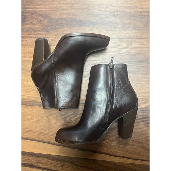 Frye Womens 7.5 Leather Dark Brown Ankle Boot Bootie Western 3475388-DBN - Picture 8 of 11